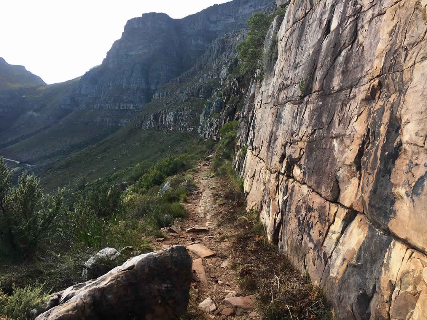 Platteklip Gorge hiking route on Table Mountain South Africa.